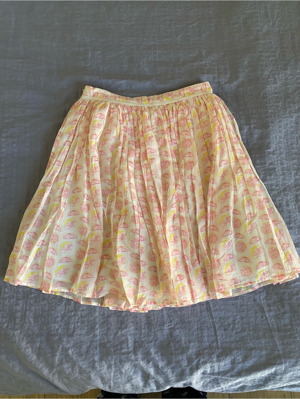 Grapefruit Printed Pleated Skirt